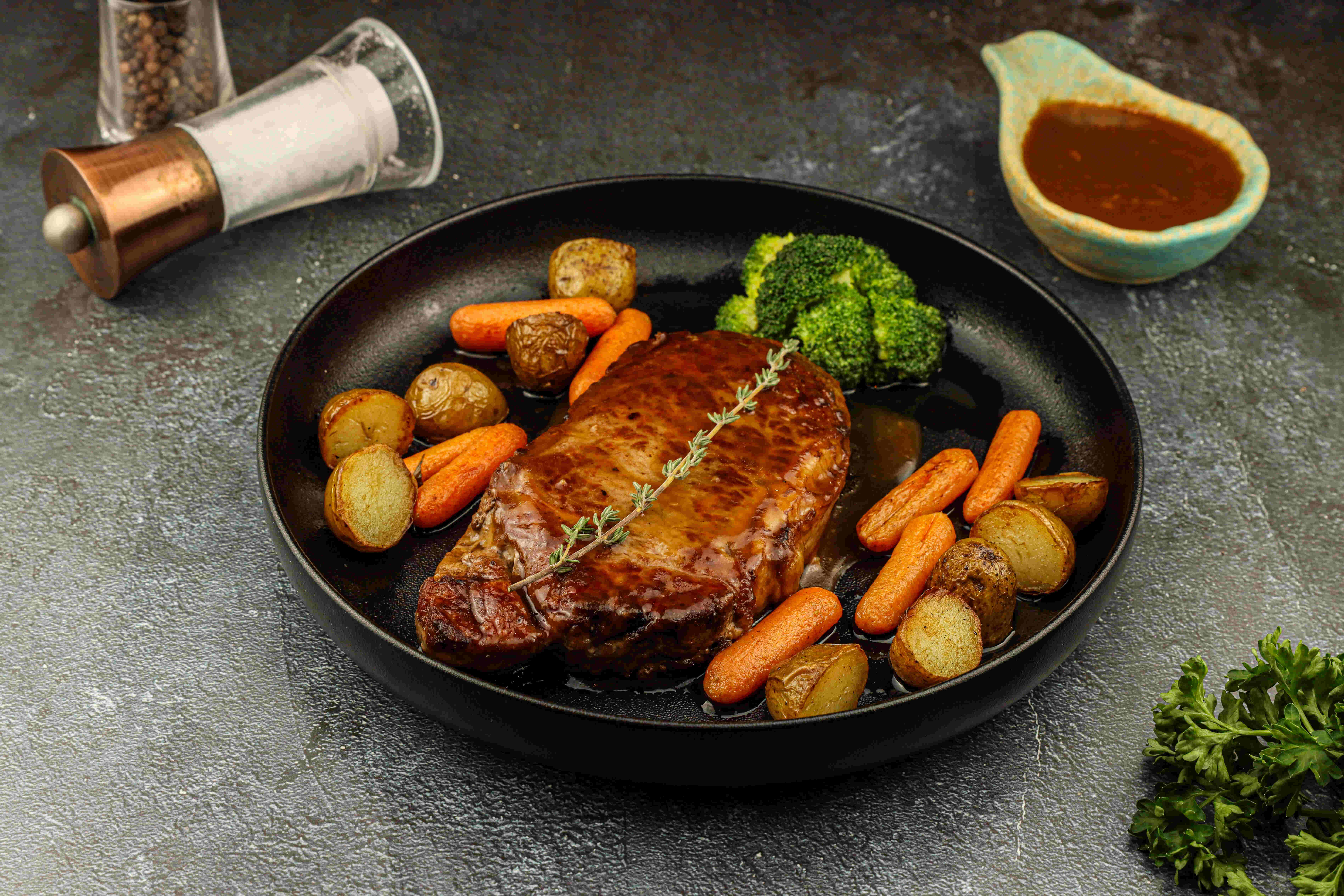 pan seared striploin steak