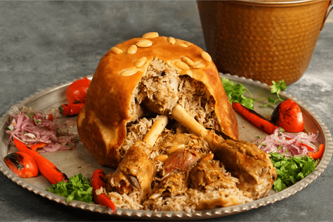 perde pilav with lamb shank
