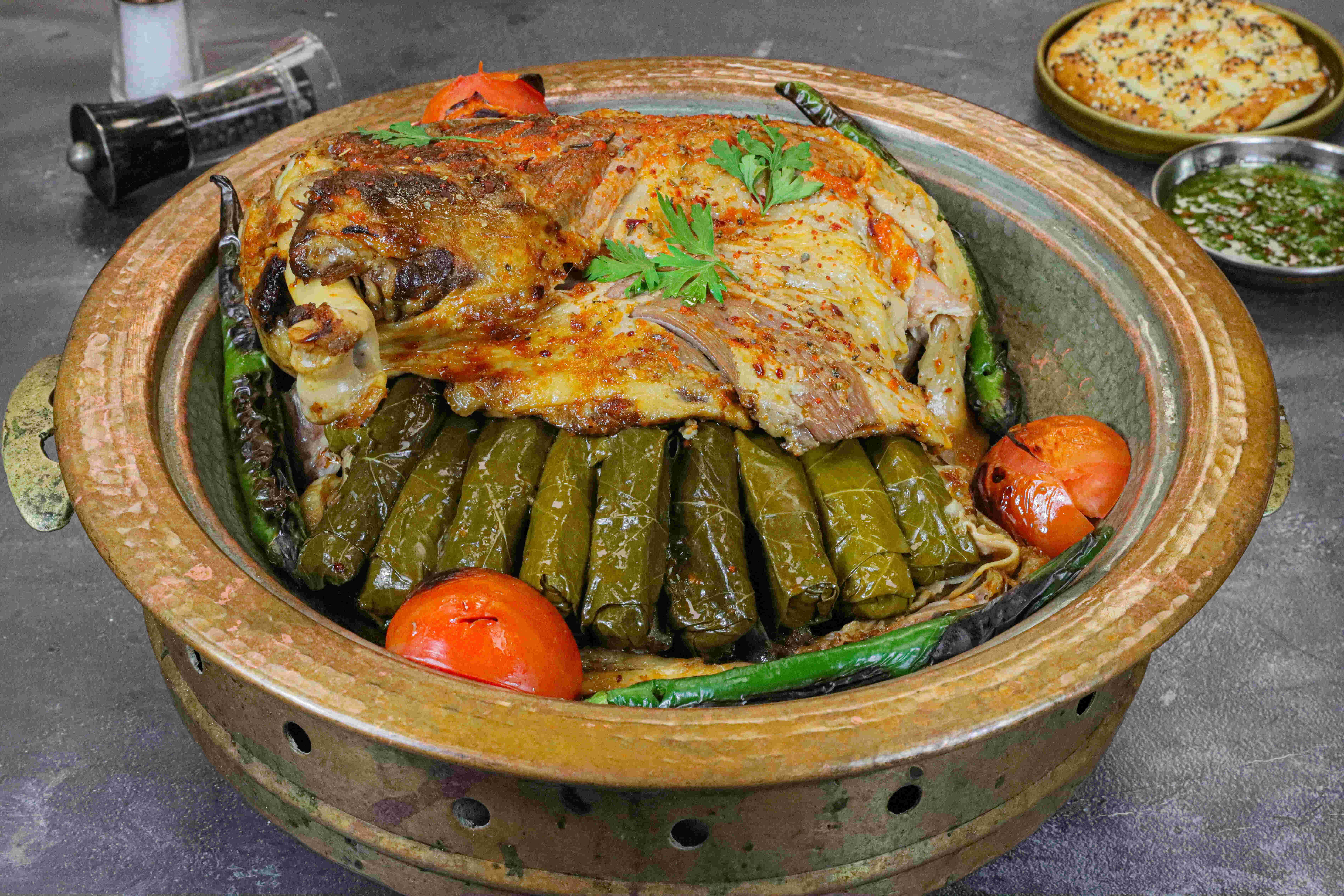 stuffed lamb ribs with vine leaves
