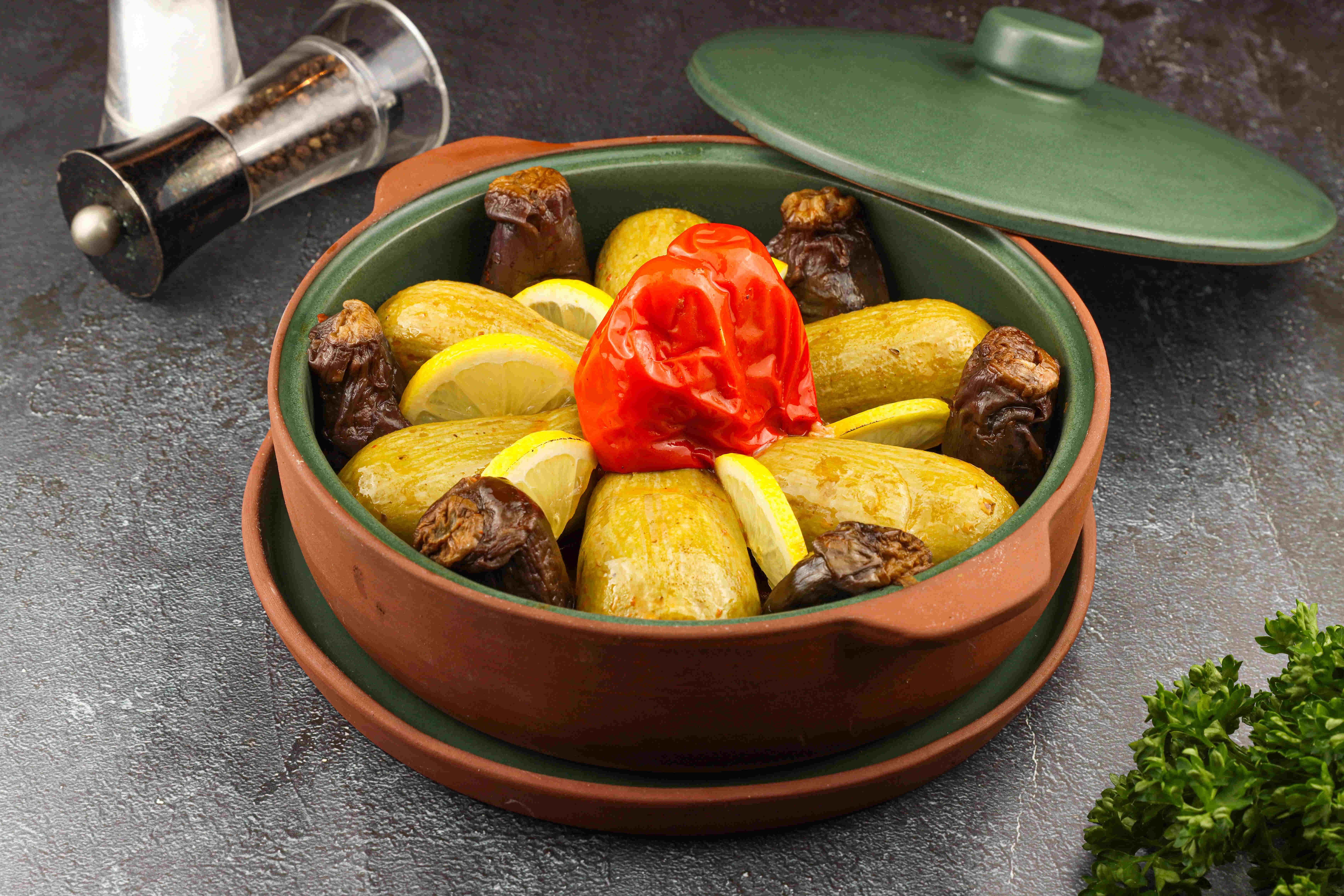 mixed dolma with meat
